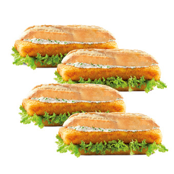 4X Backfisch-Baguete