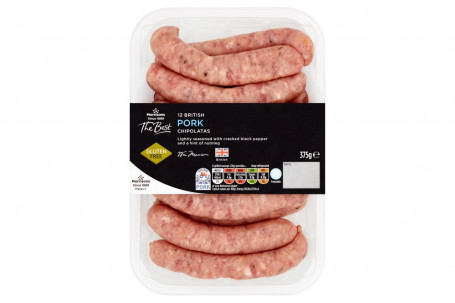 Morrisons Cei Mai Buni 12 Cârnați Chipolata De Porc 375G