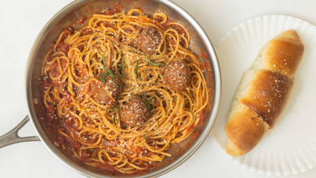 Pasta With Meatball Parmigiana Garlic Roll