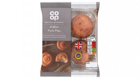 Coop 4 Melton Mowbray Mini Placinte De Porc 200G