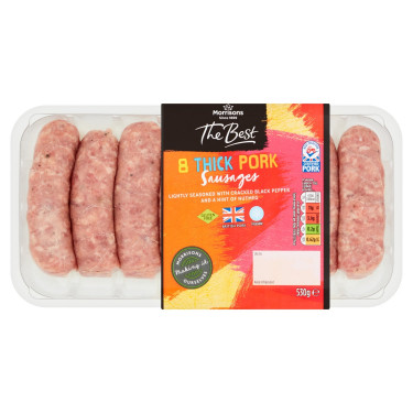 Morrisons Cei Mai Buni 8 Cârnați De Porc Fără Gluten 530G