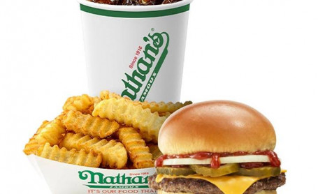 Regular Nathan's Original Cheeseburger Meal