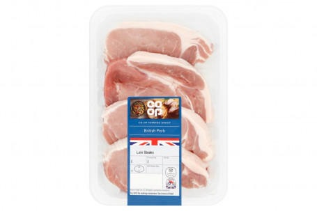 Co Op Pork Loin Steaks 505G