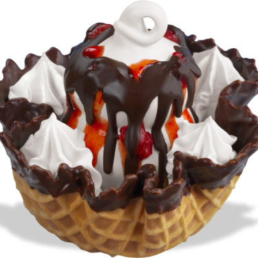 Capsuni Acoperite Cu Ciocolata Waffle Bowl Sundae