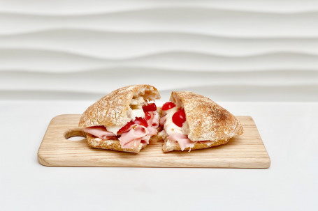 Mortadella, Buffalo Mozzarella Cherry Tomatoes Sandwich