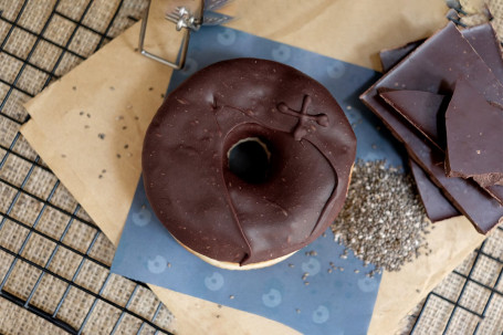 Vegan Dark Chocolate Truffle Doughnut