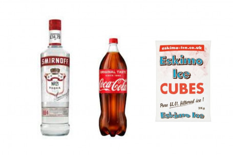 Smirnoff Red 70Cl, Coca Cola 1.75 Litre And 2Kg Ice Cubes