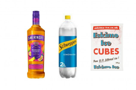 Smirnoff Mango Passionfruit Twist 70Cl Schweppes Lemonade 2Ltr Ice 2Kg Bundle