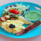 Grilled Salmon Scramble With Pesto Cream