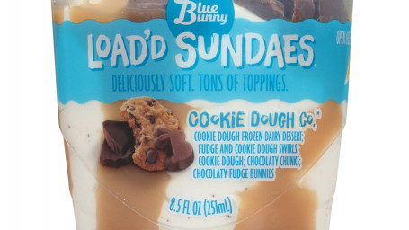 Blue Bunny Load'd Sundaes Cookie Dough , 8.5