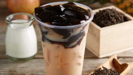 Grass Jelly Milk Tea Latte Xiān Cǎo Dòng Nǎi Chá