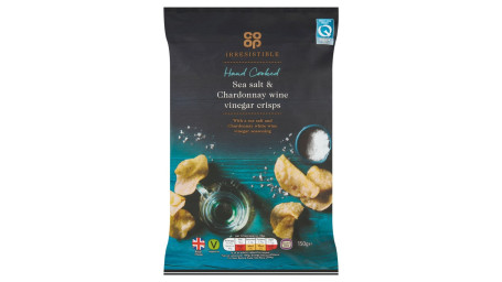 Co-Op Chipsuri De Oțet De Vin Chardonnay, Gătite Manual, Cu Sare De Mare, 150 G