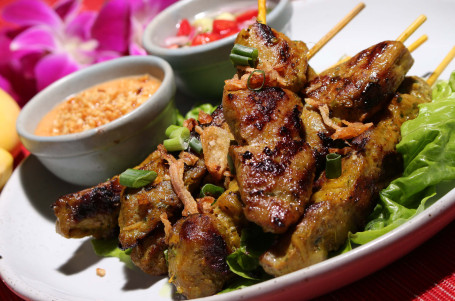 Pork Satays (6Pcs) Shā Diē Chuàn Shāo Zhū Ròu