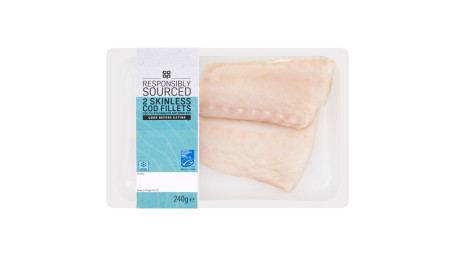 Co-Op 2 Skinless Cod Fillets 240G