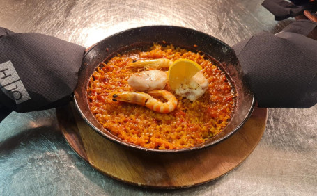 Seafood Paella (Stone Bass And Sanlucar Tiger King Prawns)