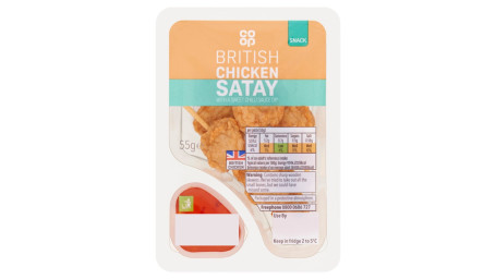 Co-Op British Chicken Satay Cu Sos Dulce Chilli Dip 55G