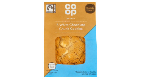 Biscuiți Cu Bucăți De Ciocolată Albă Co-Op Bakery, Pachet De 5