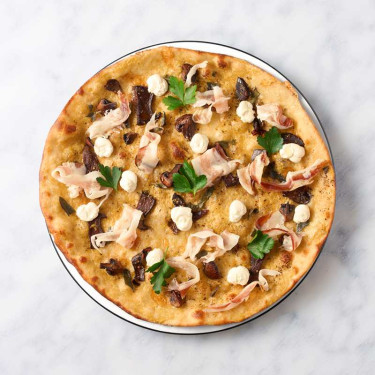 Guanciale Mushroom Pizza (Classic Original) Yì Shì Fēng Gān Zhū Miàn Jiá Ròu Mó Gū Báo Bǐng Chuán Tǒng Bǐng Dǐ