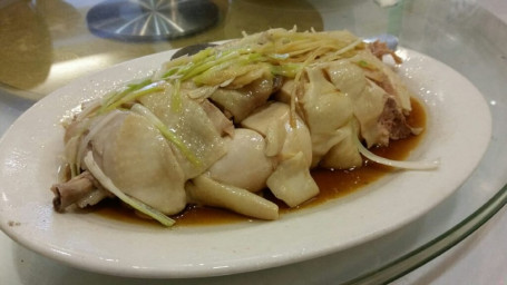 Half Steamed Chicken With Ginger And Scallion