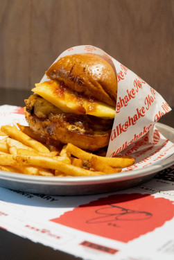 Hawaiian Chicken Burger W/ Cajun Fries