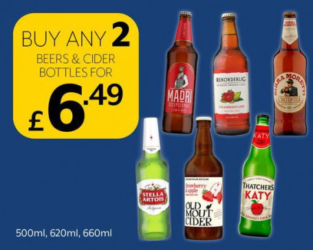 Cold Beers/Ciders 2 Pentru 6,49 Gbp