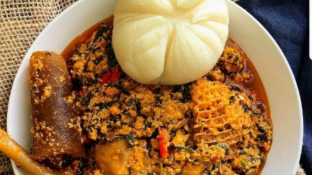 Fufu With Egusi And Meat