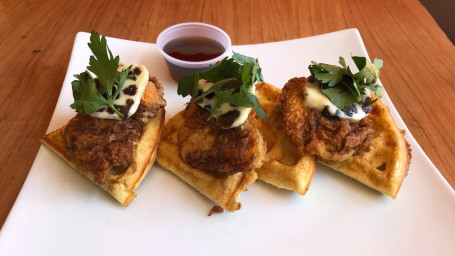 Fried Buttermilk Chicken On A Waffle